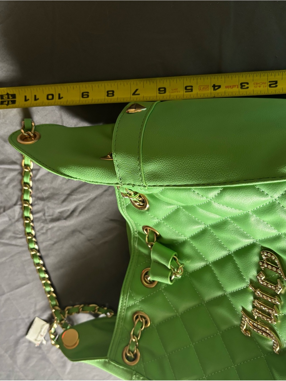 Juicy Couture Lime Green Quilted Chain-Handle Shoulder Bag - Picture 7 of 8
